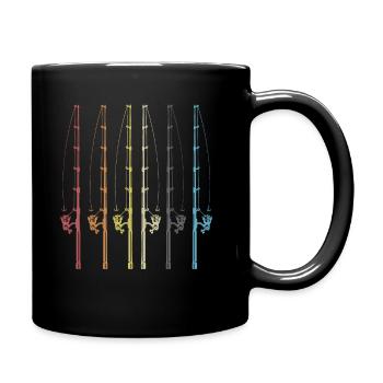 Pêche Rétro pêche canne canne pêche vintage pêche - Mug uni - noir - Droite