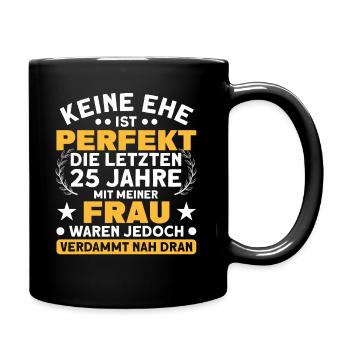 Ehepaar 25. Hochzeitstag Silberhochzeit - Tasse einfarbig - Schwarz - Rechts