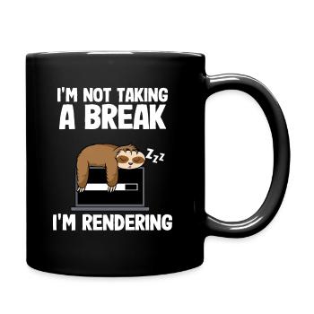 I'm Rendering Filmmaker Sloth Video Editor Editing - Full Colour Mug - black - Right
