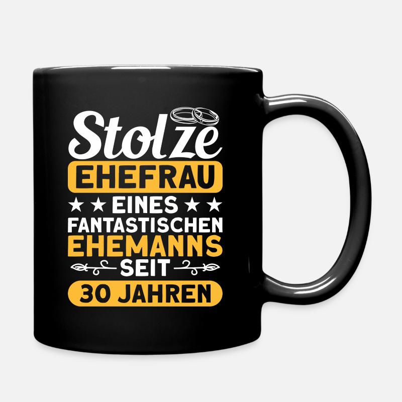 Ehepaar 30. Hochzeitstag Perlenhochzeit - Tasse einfarbig - Schwarz