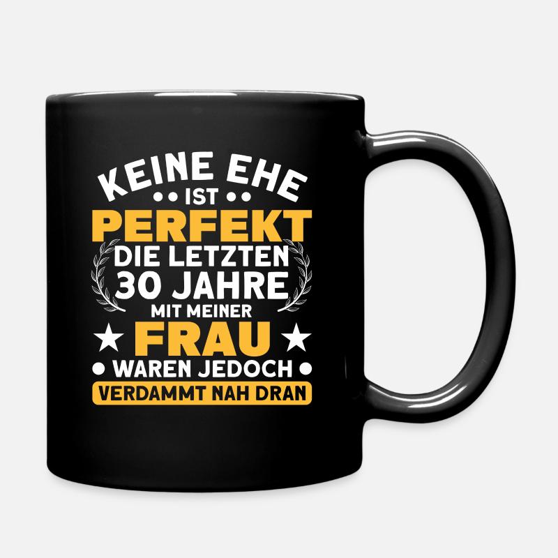 Ehepaar 30. Hochzeitstag Perlenhochzeit - Tasse einfarbig - Schwarz