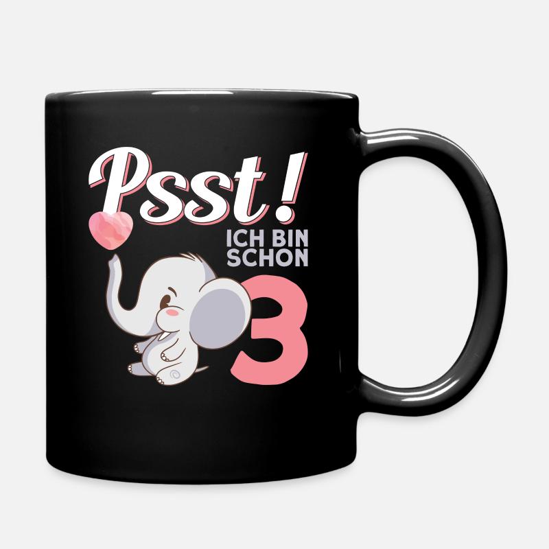 Mädchen Kindergeburtstag 3. Geburtstag - Tasse einfarbig - Schwarz