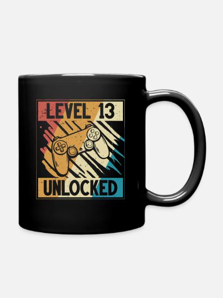 13th birthday Gamer 13 years - Full Colour Mug - black