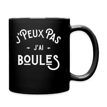 je peux pas j'ai boules cadeau pétanque humour - Mug uni - noir - Droite