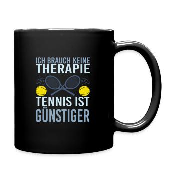 Tennisspiel keine Therapie Tennisspieler Geschenk - Tasse einfarbig - Schwarz - Rechts