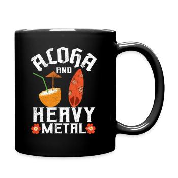 Aloha And Heavy Metal Funny Death Metal - Full Colour Mug - black - Right