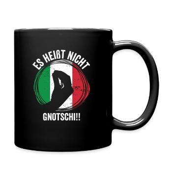 Italien Trikot Fußball Es heißt nicht Gnotschi - Tasse einfarbig - Schwarz - Rechts