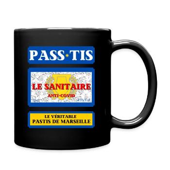 PASTIS PASS-TIS pass sanitaire de Marseille humour - Mug uni - noir - Droite