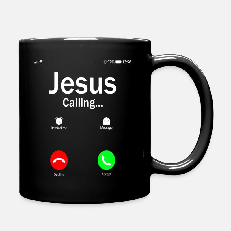 Jesus Is Calling T Shirt - Mug uni - noir