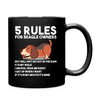 5 Rules For Beagle Owners T Shirt - Mug uni - noir - Droite