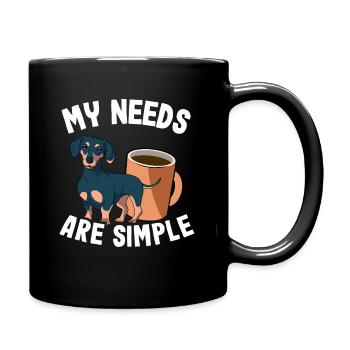 Teckel et café teckel propriétaire chien de blaireau - Mug uni - noir - Droite