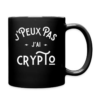 je peux pas j'ai crypto idée cadeau humour bourse - Mug uni - noir - Droite