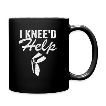 Knie Operation Künstliches Knie Geschenk Genesung - Tasse einfarbig - Schwarz - Rechts