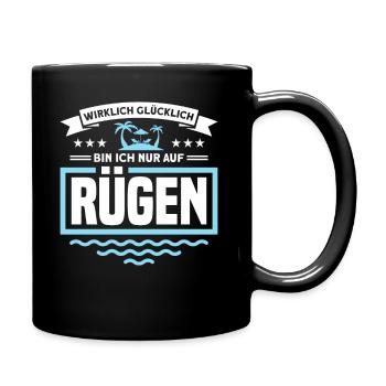 Ostseeinsel Ostsee Rügen Geschenk - Tasse einfarbig - Schwarz - Rechts