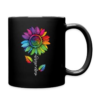 Equality LGBTQ Arc-en-ciel Tournesol Fleur CSD - Mug uni - noir - Droite