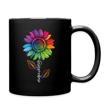 Equality LGBTQ Arc-en-ciel Tournesol Fleur CSD - Mug uni - noir - Droite