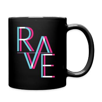 Techno Music Trip Aesthetic Freetekno Rave Party - Mug uni - noir - Droite