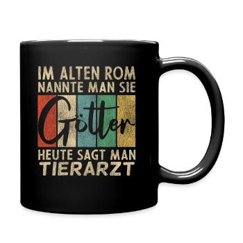 Lustige Tierarzt Sprüche - Tasse einfarbig - Schwarz - Rechts