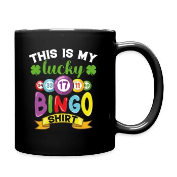 Lustiger Spruch This Is My Lucky Bingo Shirt - Tasse einfarbig - Schwarz - Rechts