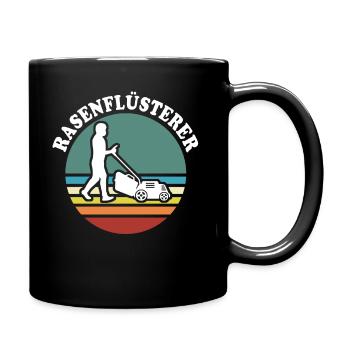 Rasenmäher rasen mähen - Tasse einfarbig - Schwarz - Rechts