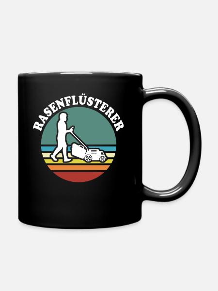Rasenmäher rasen mähen - Tasse einfarbig - Schwarz