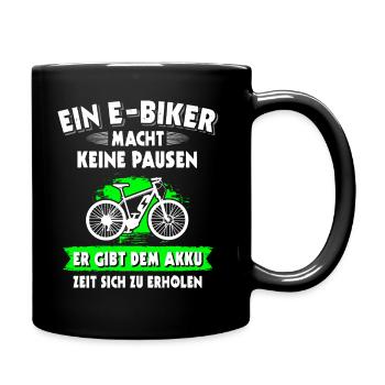 Ebike Elektrofahrrad E-Bike Pedelec Ebiker - Tasse einfarbig - Schwarz - Rechts