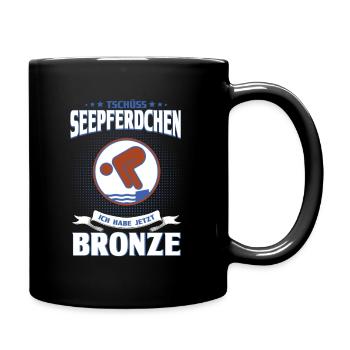 Schwimmer Schwimmprüfung Bronze Geschenk - Tasse einfarbig - Schwarz - Rechts