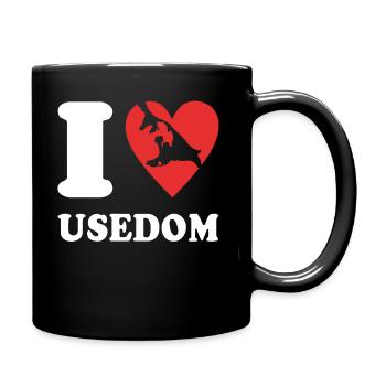 Usedom I Love Usedom Souvenir - Tasse einfarbig - Schwarz - Rechts