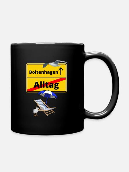 Boltenhagen-Ortsschild Alltag Boltenhagen - Urlaub - Tasse einfarbig - Schwarz