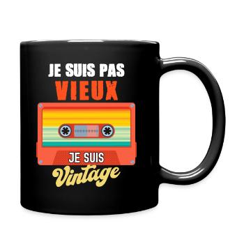 Je ne suis pas vieux je suis vintage - Mug uni - noir - Droite