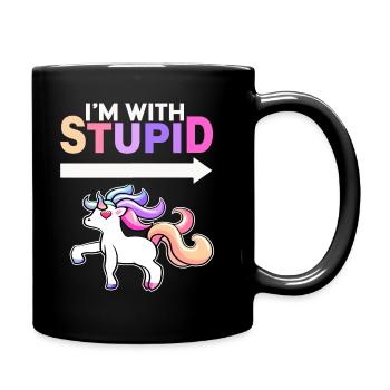 I´m With Stupid - Unicorn - Tasse einfarbig - Schwarz - Rechts