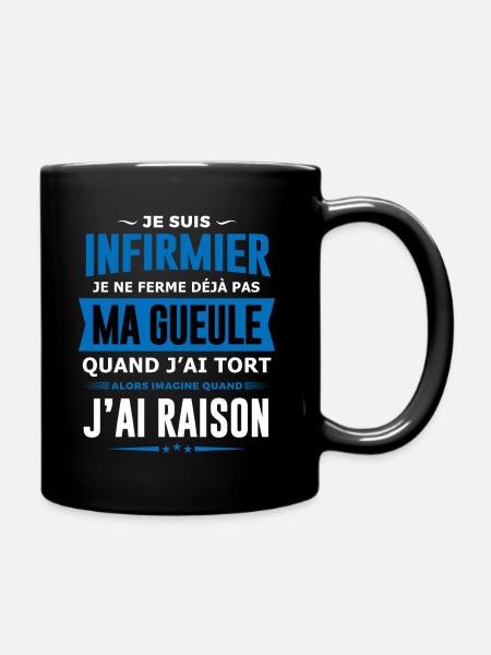 Infirmier je ne ferme pas ma gueule homme humour - Mug uni - noir