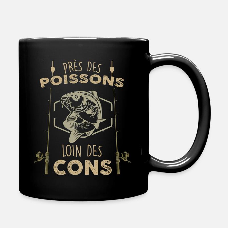 Pêcheur pêche des poissons humour - Mug uni - noir