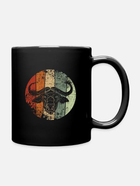 Büffel vintage - Tasse einfarbig - Schwarz