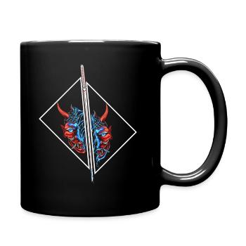 Japon Anime Masque Design Samurai Oni Monster - Mug uni - noir - Droite