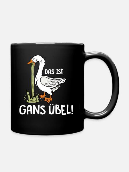 Gans übel - Tasse einfarbig - Schwarz