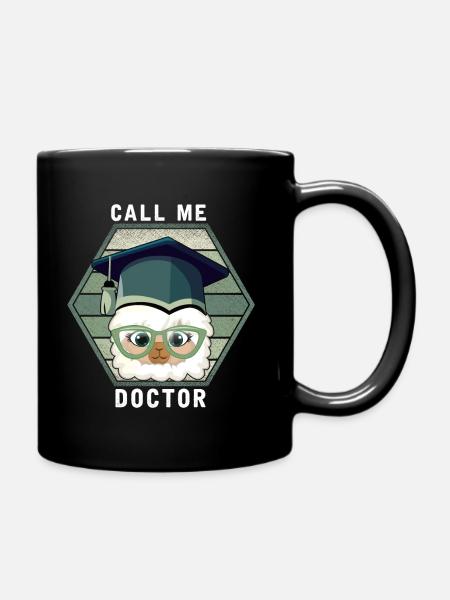 Doctorat diplôme PHD Llama Alpaka drôle - Mug uni - noir