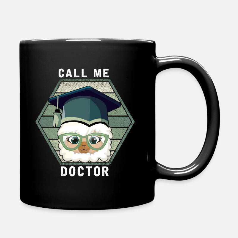 Doctorat diplôme PHD Llama Alpaka drôle - Mug uni - noir