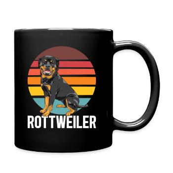 Retro Rottweiler Hund - Tasse einfarbig - Schwarz - Rechts