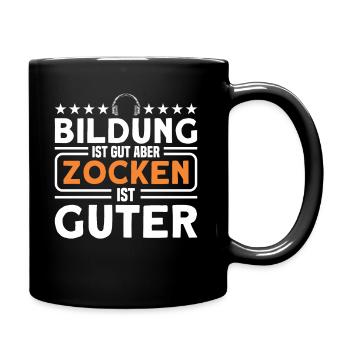 Zocker Gamer Zocken Geschenk - Tasse einfarbig - Schwarz - Rechts