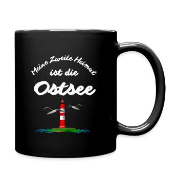 Ostsee-Meine Zweite Heimat ist die Ostsee - Tasse einfarbig - Schwarz - Rechts