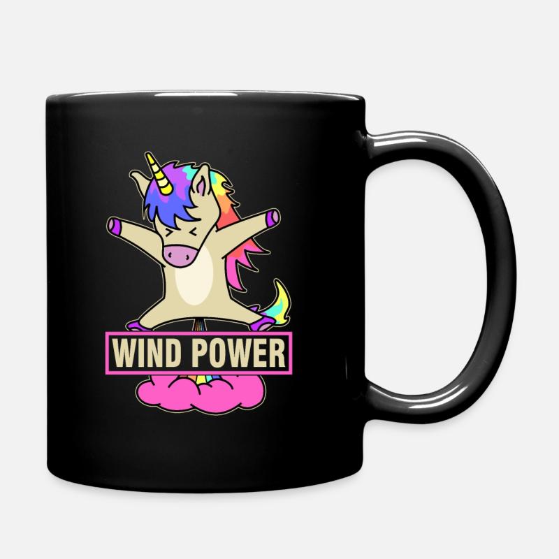 Wind Power - Unicorn - Tasse einfarbig - Schwarz