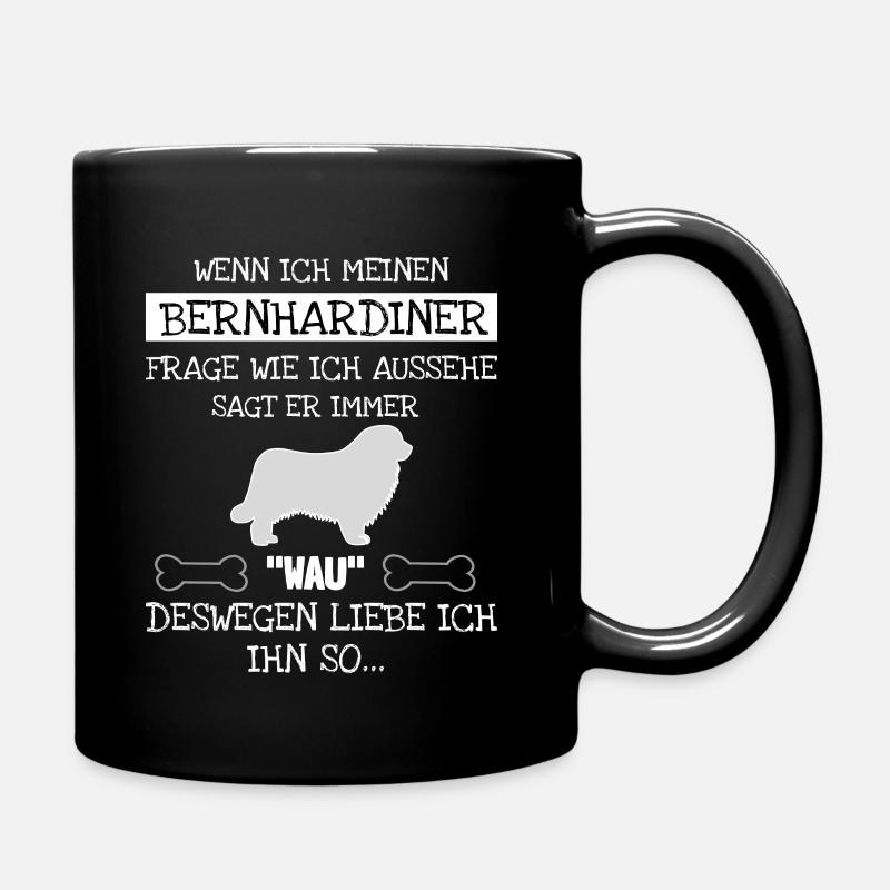 Bernhardiner - Tasse einfarbig - Schwarz