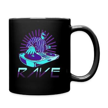 Electronic Music Party Aesthetic Techno Raver Rave - Tasse einfarbig - Schwarz - Rechts