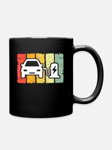 Eauto E-Auto Ecar E-Car - Tasse einfarbig - Schwarz