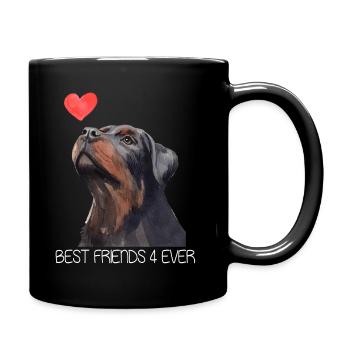 Rottweiler Freunde Hundeliebhaber - Tasse einfarbig - Schwarz - Rechts