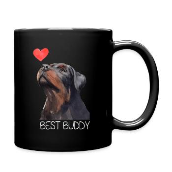 Rottweiler Bester Kumpel Hund Herz - Tasse einfarbig - Schwarz - Rechts