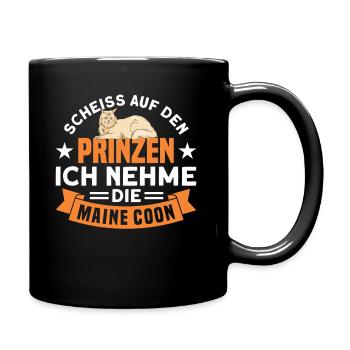 Katzenliebhaber Katze Maine Coon Geschenk - Tasse einfarbig - Schwarz - Rechts