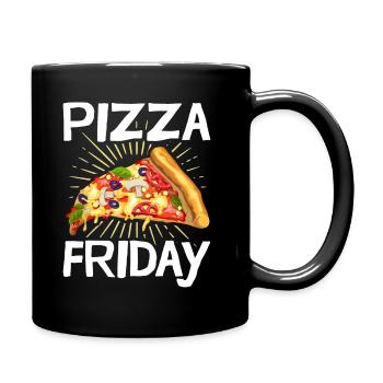 Friday Pizza Foodie - Full Colour Mug - black - Right