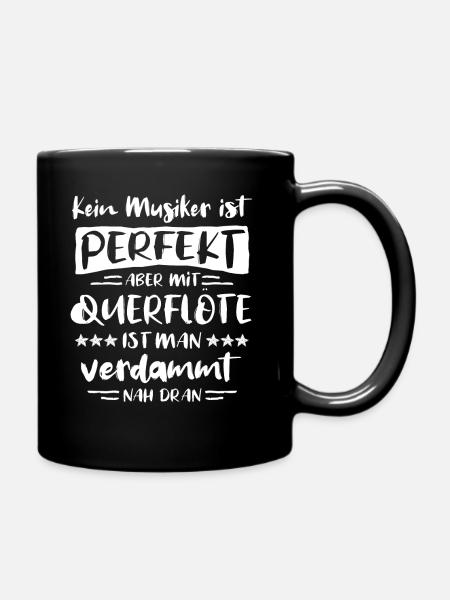 Querflöte Flötist Querflötenspieler Flöte Musiker - Tasse einfarbig - Schwarz